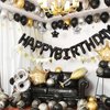CANREVEL Happy Birthday Banner 13pcs 16 Inch Mylar Foil Letters Sign Balloons Birthday Party Decorations for Kids and Adults - 3D Black