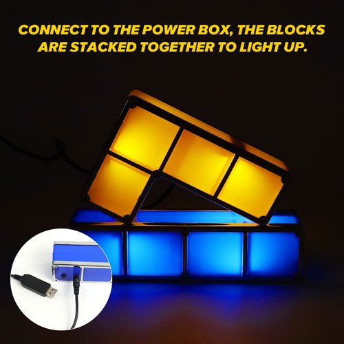 LOSCHEN Night Light,DIY Stackable LED 7 Colors Interlocking Induction Novelty Desk Lamp,3D Puzzle Magic Light Bright Toy for Kids Teens,Gamer Decor Ideal USB Plug