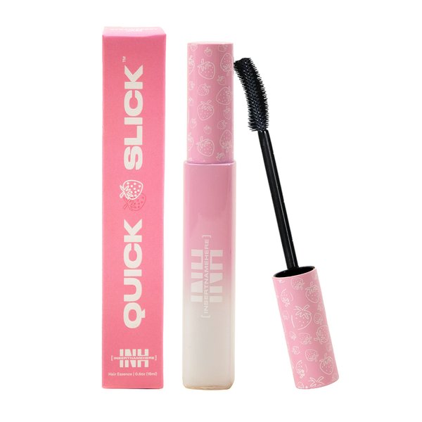 INH Hair Mascara for Flyaways | Quick Slick Hair Finishing Stick for Flyaways, Frizz Control, & Slick Back Look | Non Greasy & Non Comedogenic Smoothing Serum & Frizz Tamer Wand | Strawberry Jam, 18ml