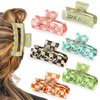6 Pack Checkered Hair Claw Clips,3.1", Multicolored Square Medium Hair Clips, Non-Slip Claw Clips Hair Styling Accessories with Strong Hold for Women Girls Long Short Thin Hair