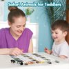 MEROCO 24pcs Safari Animal Flash Cards for Toddlers Zoo Animal Matching Game with Realistic Figurines Learning Flash Cards for Toddler Classroom Must Haves Science Toys for Kids Plastic Materials