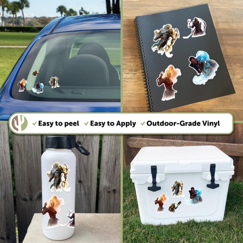 Desert Cactus Magic: The Gathering Stickers Vinyl Decal Laptop Water Bottle Car Scrapbook11.42x8.94 Decorations Birthday Favor Party Supplies (2-5)