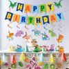 HTDZZI Dinosaur Birthday Party Supplies, Dinosaur Banner Backdrop Hanging Swirl Honeycomb Centerpiece Decoration Kit for Dinosaur Themed Birthday, Dino Favors for 1st, 2nd,3rd Birthday Boys Girls