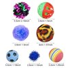 Allazone 35 PCS Cat Toys Balls Set, 7 Style Pompoms Kitten Toy Paper Balls Thread Ball, Foam Balls for Cats Colorful Rainbow Ball, Interactive Cat Toy for Cats to Play, Training