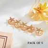Unicra Gold Hair Pins Star Hair Clips Bridal Hair Piece Wedding Hair Accessories for Women and Girls Pack of 5 (Gold)