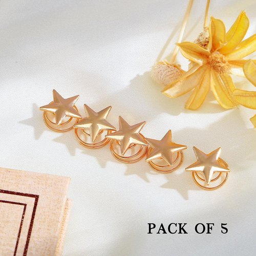 Unicra Gold Hair Pins Star Hair Clips Bridal Hair Piece Wedding Hair Accessories for Women and Girls Pack of 5 (Gold)