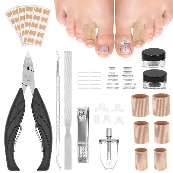 Kucucyle 11PCS Ingrown Toenail Removal Kit, Ingrown Toe Nail Correction for Inward Growing Nails, Ingrown Toenail Tools for Toenail Correction, Toenail Clippers for Adults and Seniors.