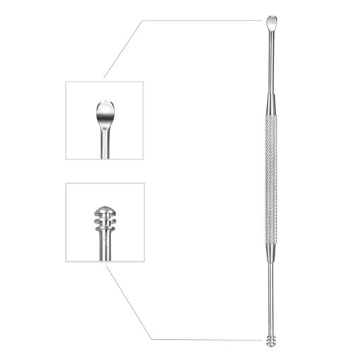 Steel Ear Pick Earwax Remover Spoon Ear Scraper Scratcher Ear Cleaner with Storage Box, 304 Stainless