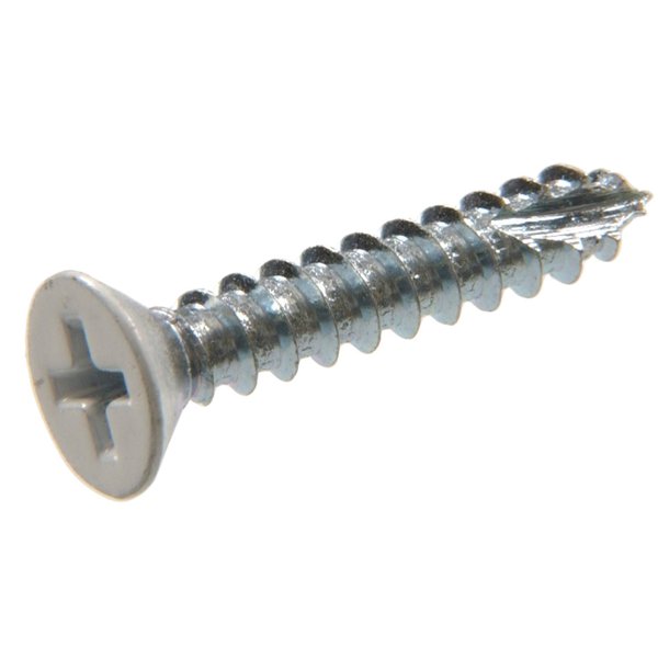 The Hillman Group 45413 #7 x 1-1/4" White Flat-Head Phillips Wood Screw, 20-Pack