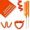60 Pieces Flexible Curling Rods Twist Foam Flexi Rods No Heat Hair Rods Hair Rollers and Steel Pintail Rat Tail Comb for Long Hair Short Hair Women Girls (9.45 x 0.31, Orange)