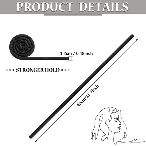 6 Pieces Spiral Lock Hair Tie Dreadlock Accessory Hair Bands Iron Wire Embedded Ponytail Holders Long Dreadlock Hair Tie Spiral Bendable Loc Tie for Women Men Thick Curly Hair (Black)