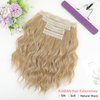 Hair Extensions, KUIRAN Clip in Hair Extensions 12" Short Curly Wavy Blonde Hair Extensions 4PCS Hair Extensions Invisible Lace Weft Natural Soft Hairpieces for Women - Medium Golden Blonde