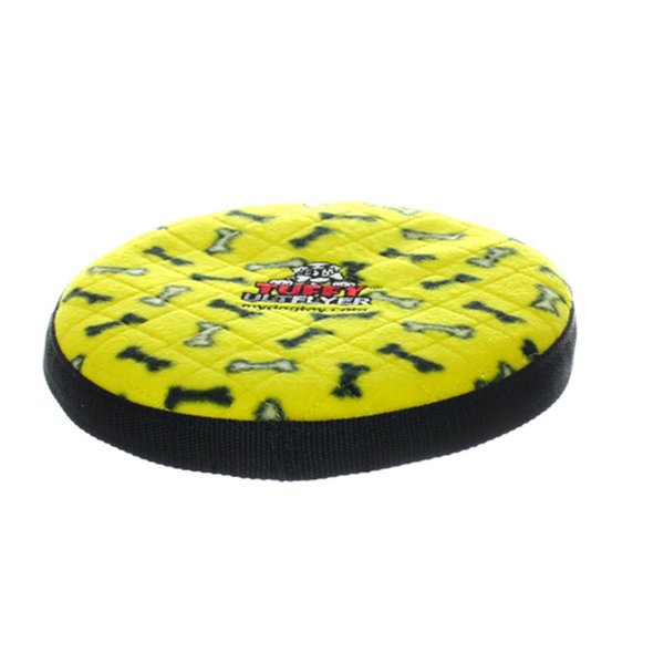 TUFFY Ultimate Flyer, Durable Dog Toy (Yellow Bone)