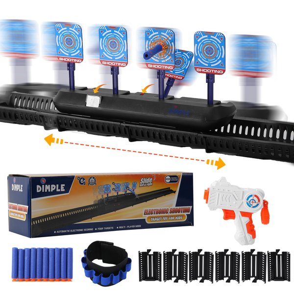 Dimple Electronic Shooting Target for Kids - Moving Digital Target Practice Game for Boys and Girls - Elite Toys Set for Children with Guns, Sounds, Tracks