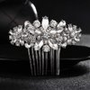 Crystal Wedding Hair Comb Rhinestone Bridal Side Hair Comb Hair Pin Flordal Headpiece Hair Jewelry Silver color Hapibuy
