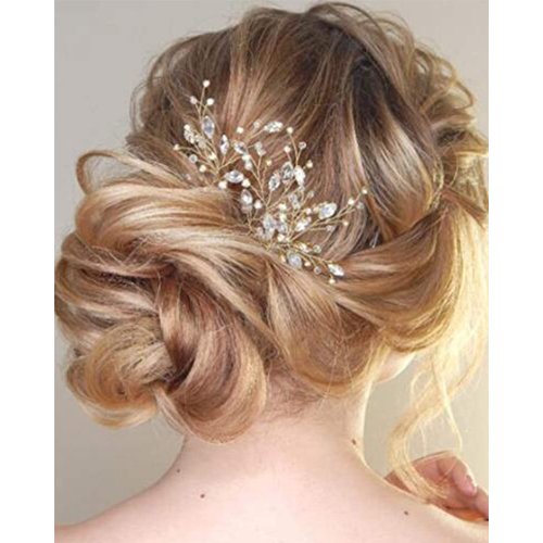 YERTTER 3 Pcs Wedding Hair Pins Decorative Rhinestones Crystal Vine Bridal Bun Clip Accessories for Brides and Bridesmaids (Silver)