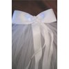 Ivory Flower Girl 2 Tier Wedding Communion Veil Satin Ribbon Bow Shoulder Length