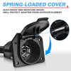 MICTUNING 4-Way Flat to 7-Way Round Blade Trailer Adapter Wiring Plug Connector with Mounting Bracket