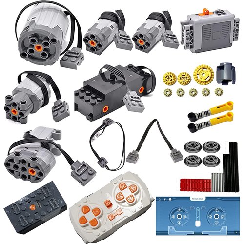 40Pcs Power Function Kit Set Motor Battery Bluetooth-Remote-Control Receiver Train Adjustable Speed Motor Parts, Building Blocks Bricks Motor Power Pack APP Module DIY Compatible with Lego