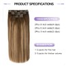 Sindra Clip in Hair Extensions Real Human Hair 18Inch Balayage Chocolate Brown Ombre Caramel Brown Hair Extensions Real Human Hair Clip ins Remy Straight For Woman 120G 6Pcs(clip#4/27/4 18inch)