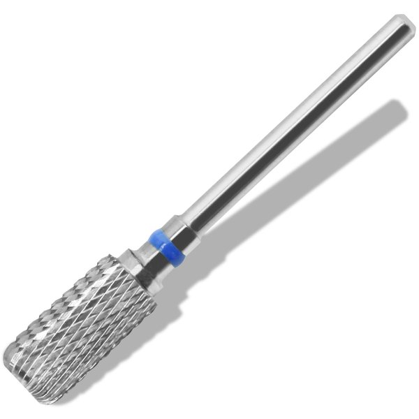 Vnjaoi Super Long Nail Drill Bits Cylindrical, 3/32'' Carbide Tungsten Bits, Suitable for Manicure Pedicure Cuticle Gel Polishing, Remove Dip Powder, Professional Advanced Bits, (Silver, Medium Grit)