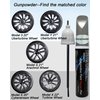 SYOAUTO Gunpowder Rim Touch Up Paint For Tesla Model Y 3 S X Uberturbine/Arachnid/Cybersteam/Turbine Wheel Touch Up Paint Pen Tip and Brush 2 in 1 Rim Scratch Repair Wheel Curb Rash Paint