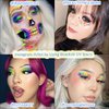 Bowitzki Face and Body Paint Split Cake 50g Body Painting Water Based Eyeliner Graphic Hydra Liner Makeup Glow Fluorescent Color Neon for Halloween Christmas Party Pride - UV Rainbow (UV rainbow)