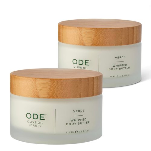McEvoy Ranch Verde Whipped Body Butter (2-pack) by ODE Olive Oil Beauty, Nourishing EVOO, Enriched with Organic Shea and Cocoa Butters, Brighten and Firm Skin