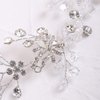 BERYUAN Silver Flower Crystal Headband Crystal Beads Hair Piece Silver Wedding Hair Accessories Bridal Heaband for Wedding for Brides Bridesmaid