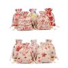 Set of 24 Christmas Burlap Gift Pouches with Drawstring,Jewelry Candy Bag Little Gifts Bags for Wedding Birthday Party Favors DIY Craft,5x7 Inch and 4x5 Inch