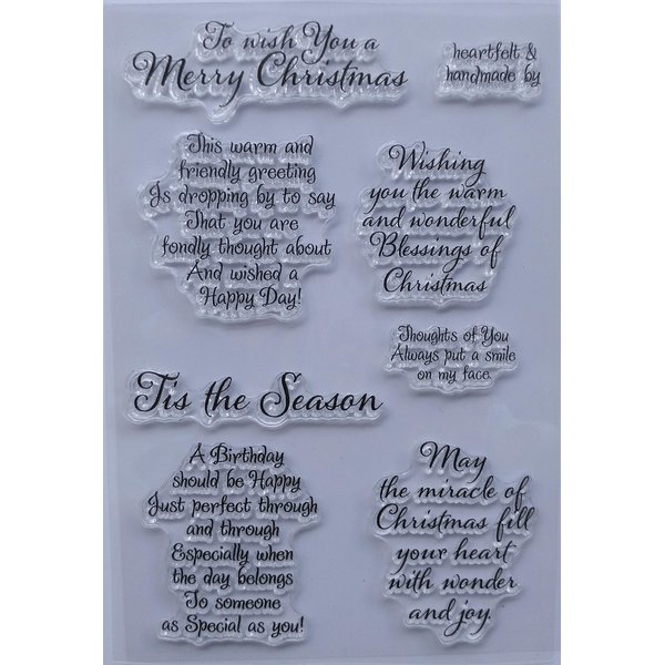 MaGuo Sentiments Warm Friendly Christmas Clear Stamps for DIY Paper Craft Card Making Decoration or Scrapbooking