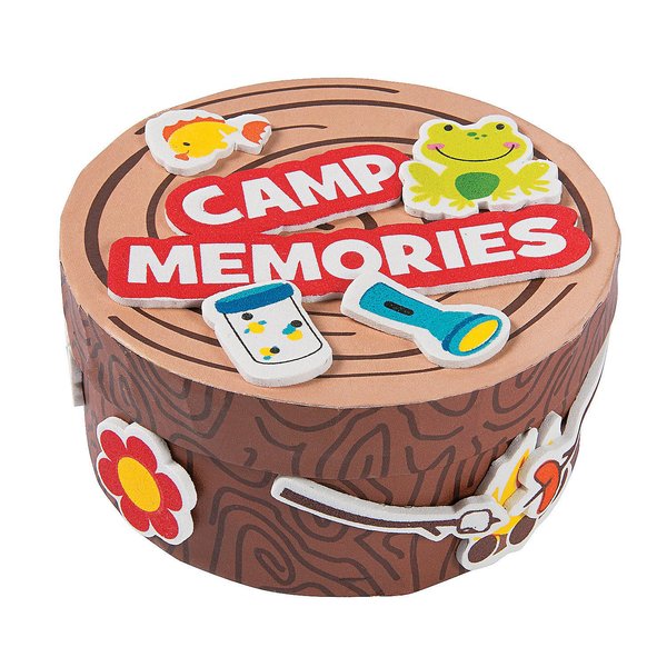 Fun Express Camp Memories Box Craft Kit - Crafts for Kids and Fun Home Activities - Vacation Bible School Supplies/Decor - 12