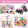 NQD Pink RC Cars 1:16 Scale with DIY Sticker, Remote Control Car for Girls, 80 Min Play 2.4Ghz Jeep RC Trucks,Little Girl Toys Gifts for 4-5 6-7 8-10 Years Old