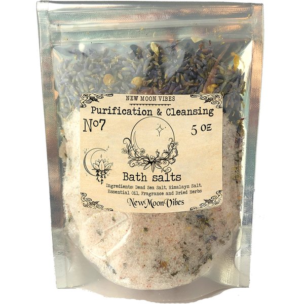 Purification Cleansing Essential Oils Herbal Spell Ritual Bath Salts with Real Herbs Botanicals Infused Smudge Banish Negative People Feelings Guilt Shame Sadness Grief Unwanted Energy Break Spells