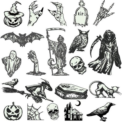 Ooopsiun Luminous Halloween Temporary Tattoos for Kids - 80 Black Styles Glow in The Dark Halloween Tattoos Party Favors Decorations for Boys Gilrs