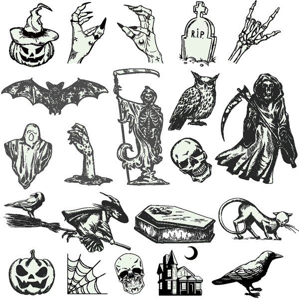 Ooopsiun Luminous Halloween Temporary Tattoos for Kids - 80 Black Styles Glow in The Dark Halloween Tattoos Party Favors Decorations for Boys Gilrs