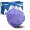 XSNDSENN KN95 Face Masks Individually Wrapped Purple, 100 Packs, 5-Layer Disposable Face Mask for Adults, Against PM 2.5, Filter Efficiency≥95%