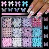 Colorful 3D Butterfly Bow Nail Charms Pink White Blue Bowknot Butterfly Nail Art Charms for Manicure DIY Crafts Jewel Accessories