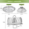 Steamer Basket, Premium Stainless Steel Vegetable Steamer Basket for Veggies & Seafood Cooking, Expandable Food Steaming Basket Fits for Various Size Pots & Pans (6.4" to 10") LAIHIFA