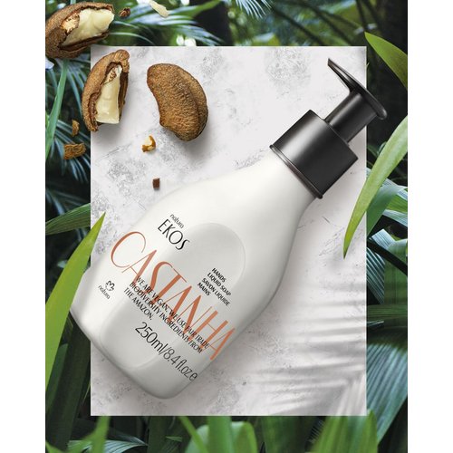 natura - Ekos Castanha (Brazil Nut) Renourishing Liquid Hand Soap - Anti-Dryness - Coconut Derived Cleanser - Vegan Skin Care - Brazilian Beauty Secrets - Self Care & Body Care - 8.4 fl oz (250ml)