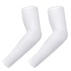 HDE Arm Sleeves for Men Women, Compression Sleeve Arm UV Protection Basketball Baseball Football White - M
