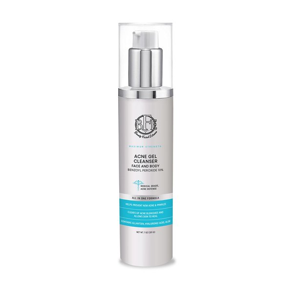 Beauty Facial Extreme Acne Gel Cleanser - 10% Benzoyl Peroxide, Fight Acne Blemishes on Contact for Cystic Breakouts, Oily Skin, Clogged Pores, Blackhead, Whitehead & Pimples. Achieve Clear Skin.