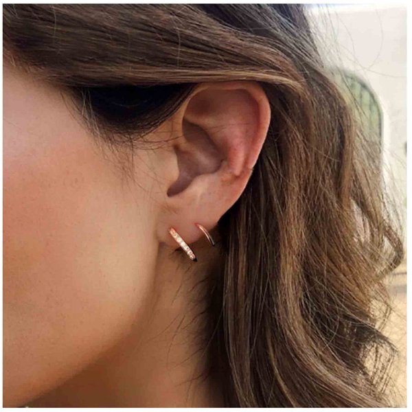 Yheakne Boho Rhinestone Twist Earrings Cz Swirl Hoop Wrap Earrings Rose Gold Spiral Double Hoop Earrings Minimalist Spiral Earrings Jewelry for Women and Girls