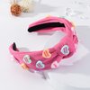 Valentine's Day Heart Candy Embellished Headband Love Heart Charm Knotted Hot Pink Headband Non Slip Wide Top Knot Fashion Hairband Party Gift for Women Girls(rosy)