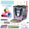 Katech Crochet Bag Yarn Storage Organizer, Knitting Bag with Crochet Book Crochet Travel Bag for Crochet Hook, Knitting Accessories Knitting Needles and Project, Crochet Tote Bag for Crochet