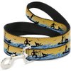 Dog Leash Sup Dog Yellows Blues Black 6 Feet Long 1.0 Inch Wide