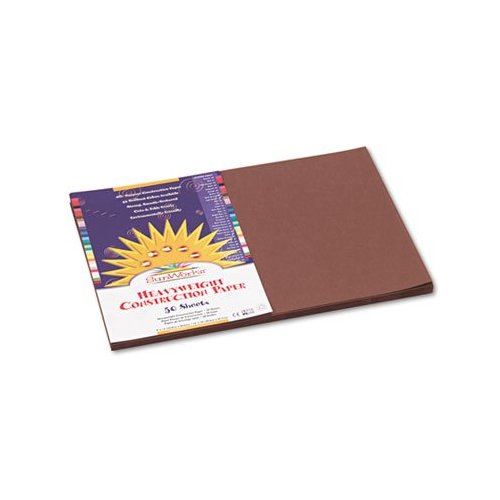 Construction Paper,Smooth Textured,12"x18",50/PK,Dark Brown, Sold as 1 Package