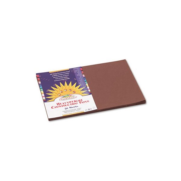 Construction Paper,Smooth Textured,12"x18",50/PK,Dark Brown, Sold as 1 Package