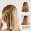O BRUSHZOO Wood Hair Comb for Women Men, Wide Tooth Comb for Curly Thick Long Wet Dry Hair, Wooden comb for Hair Massage Detangle