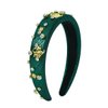 Fashion Green Padded Headband Constellation Birthday Hair Band Zodiac Sign Taurus Crystal Jewled Headband Vintage Hair Accessories